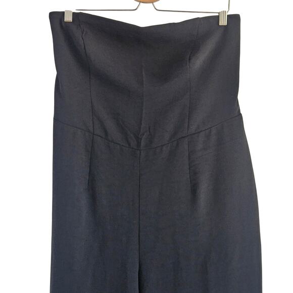 Abercrombie & Fitch Strapless Premium Crepe Jumpsuit Black‎ New with Tag - Picture 5 of 9